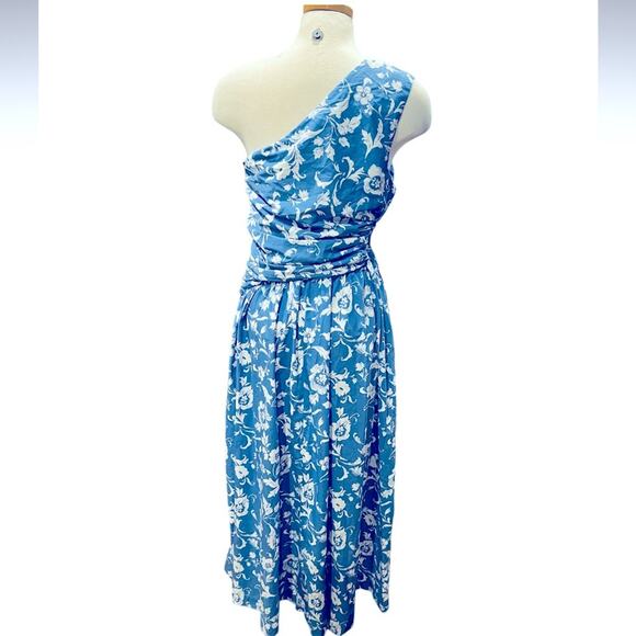 Abercrombie And Fitch One-Shoulder Cutout Maxi Dress Floral Midi Size L NWOT - Picture 7 of 8
